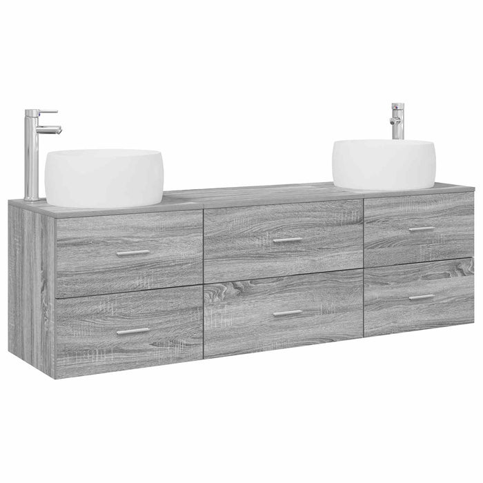 Set de mobilier pentru baie 3 buc. Sonoma gri WALTI