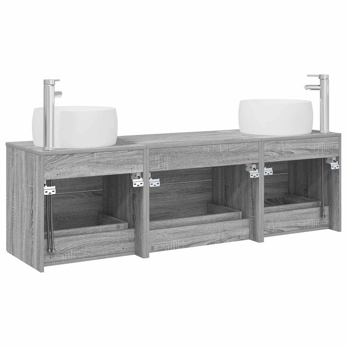 Set de mobilier pentru baie 3 buc. Sonoma gri WALTI