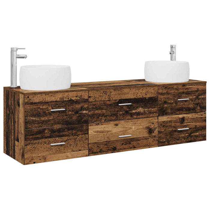 Set de mobilier pentru baie 3 buc. Lemn vechi WALTI