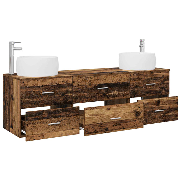 Set de mobilier pentru baie 3 buc. Lemn vechi WALTI
