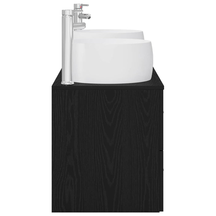 Set de mobilier pentru baie 3 buc. Negru 49,5 x 44,5 x 66 cm WALTI