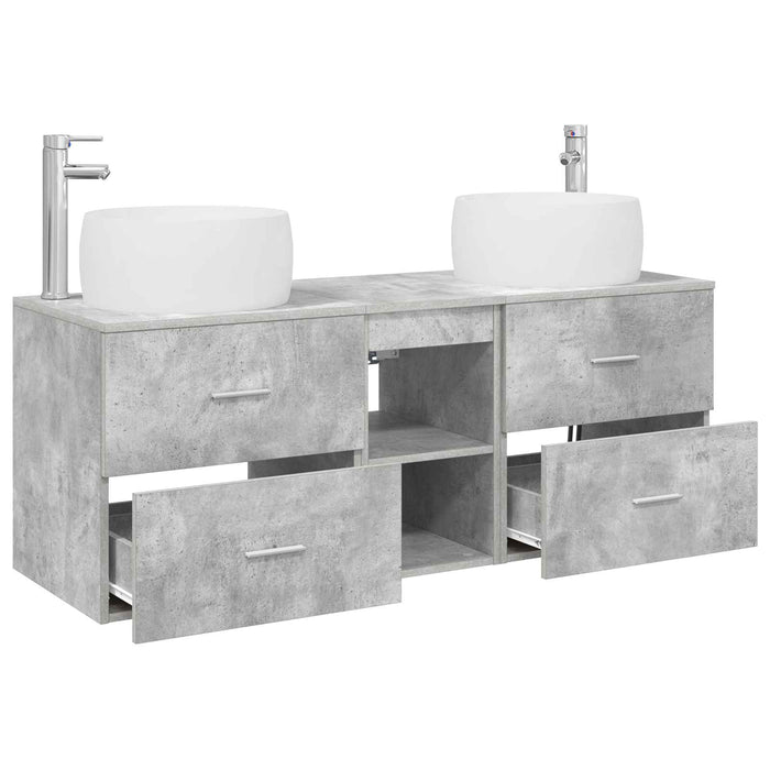Set de mobilier pentru baie 3 buc. Gri Beton WALTI