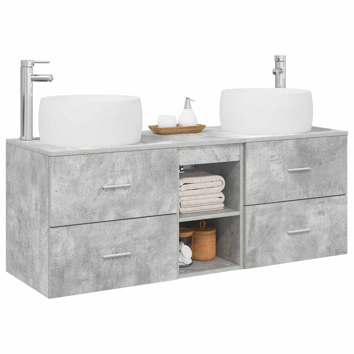 Set de mobilier pentru baie 3 buc. Gri Beton WALTI