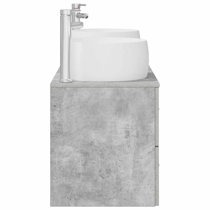 Set de mobilier pentru baie 3 buc. Gri Beton WALTI