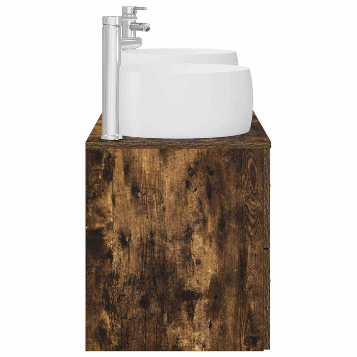 Set de mobilier pentru baie 3 buc. Stejar fumuriu WALTI