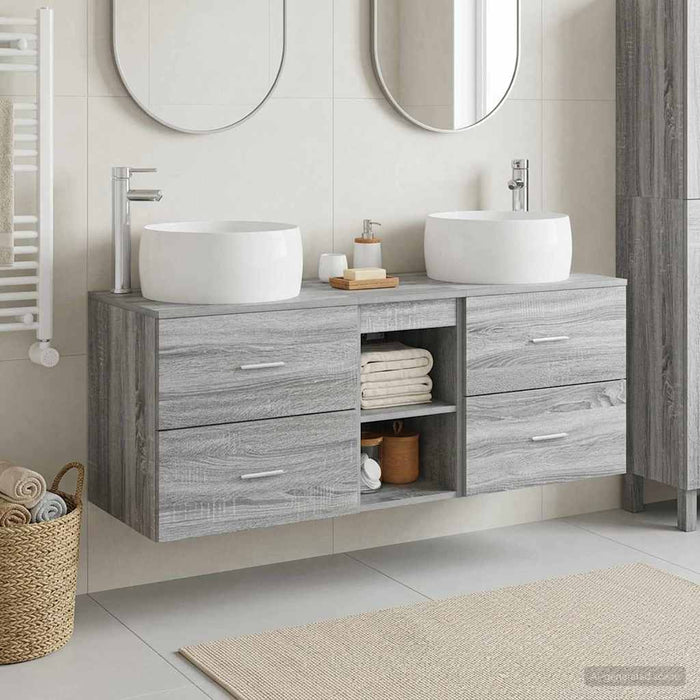 Set de mobilier pentru baie 3 buc. Sonoma gri WALTI