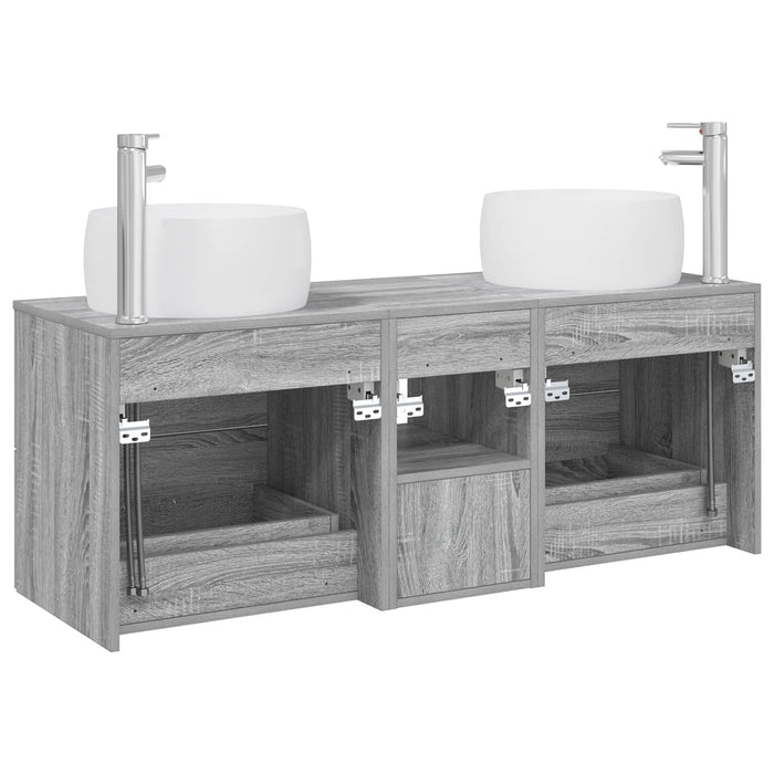 Set de mobilier pentru baie 3 buc. Sonoma gri WALTI