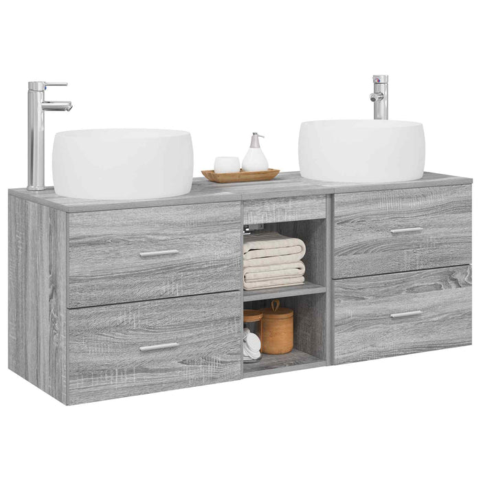 Set de mobilier pentru baie 3 buc. Sonoma gri WALTI