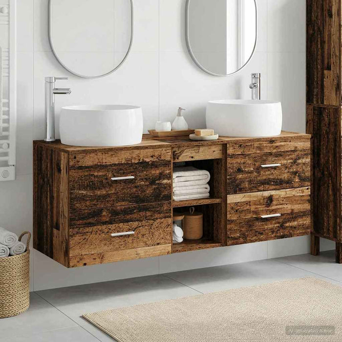 Set de mobilier pentru baie 3 buc. Lemn vechi WALTI