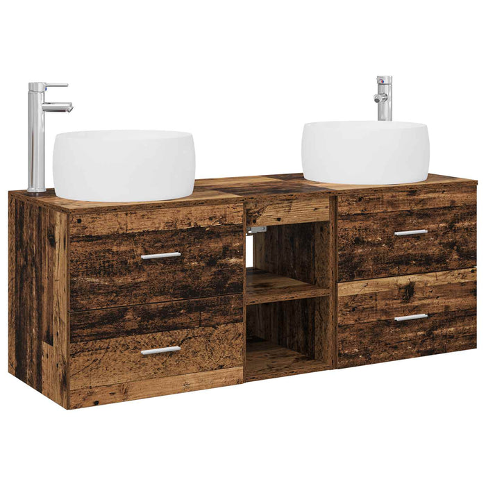 Set de mobilier pentru baie 3 buc. Lemn vechi WALTI