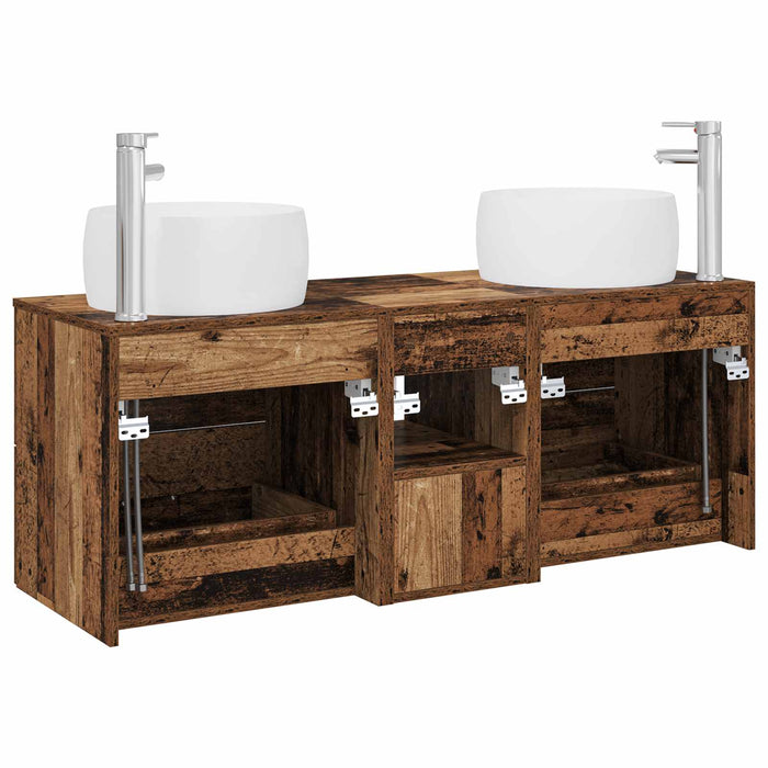 Set de mobilier pentru baie 3 buc. Lemn vechi WALTI