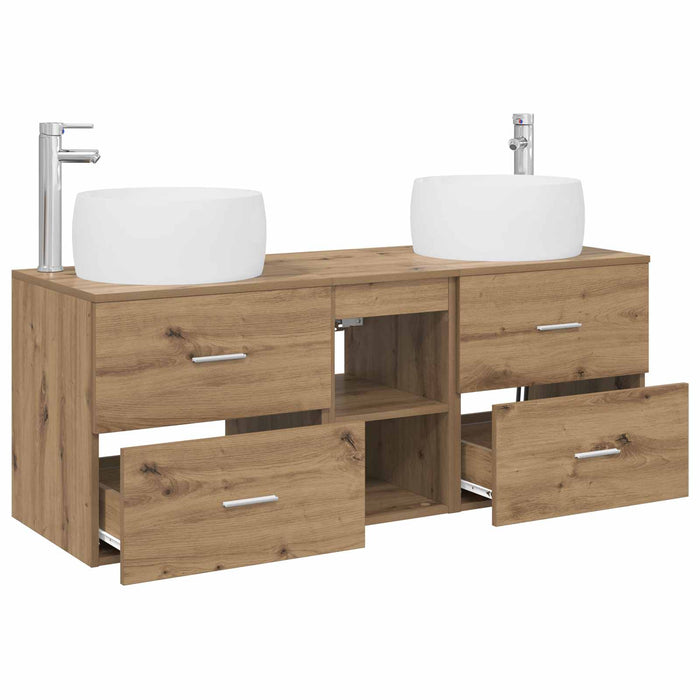 Set de mobilier pentru baie 3 buc. Stejar Artizanal WALTI