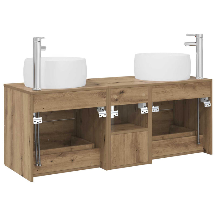 Set de mobilier pentru baie 3 buc. Stejar Artizanal WALTI