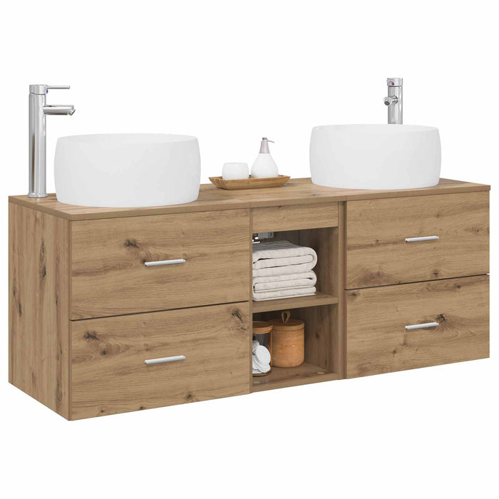 Set de mobilier pentru baie 3 buc. Stejar Artizanal WALTI