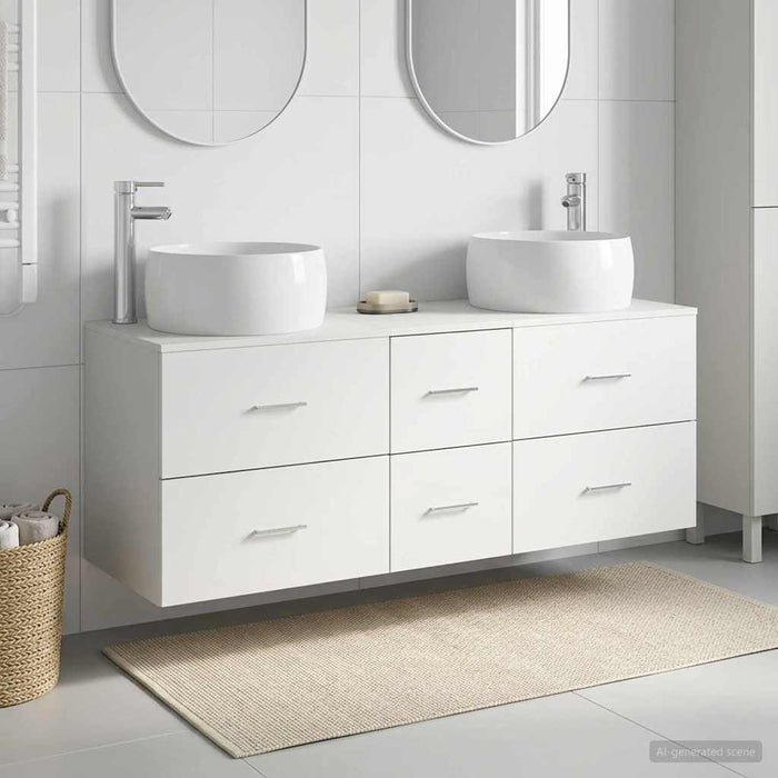 Set de mobilier pentru baie 3 buc. Alb 49,5 x 44,5 x 66 cm WALTI