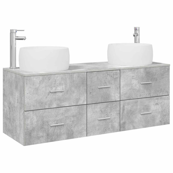 Set de mobilier pentru baie 3 buc. Gri Beton WALTI