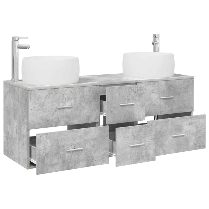 Set de mobilier pentru baie 3 buc. Gri Beton WALTI