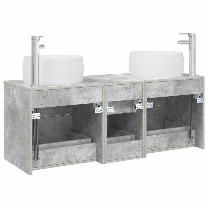 Set de mobilier pentru baie 3 buc. Gri Beton WALTI
