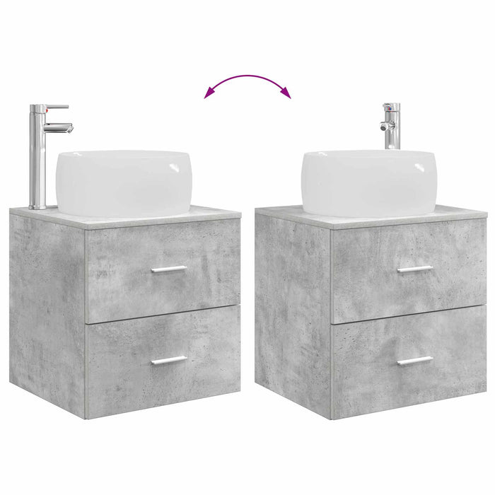Set de mobilier pentru baie 3 buc. Gri Beton WALTI