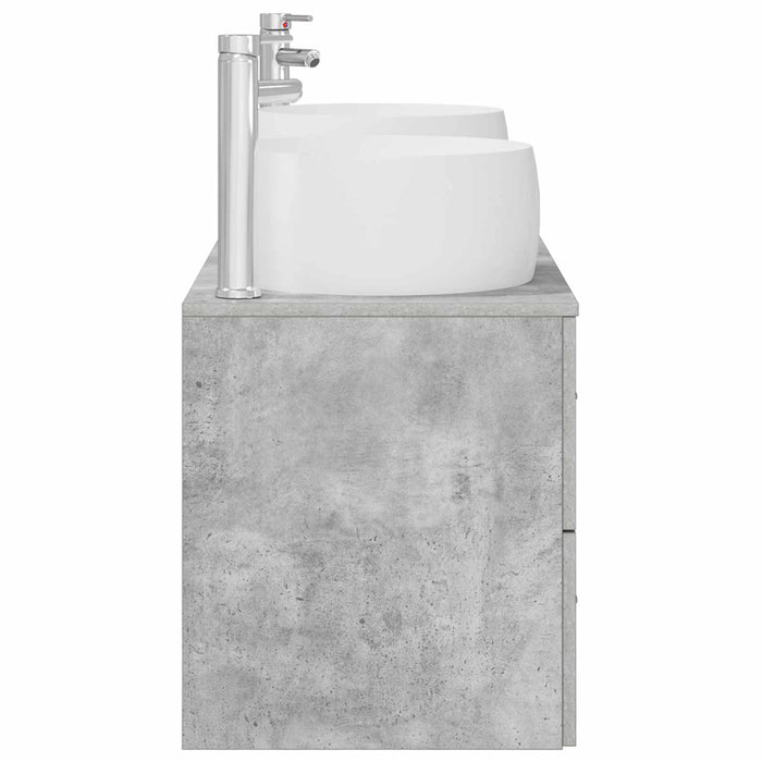 Set de mobilier pentru baie 3 buc. Gri Beton WALTI