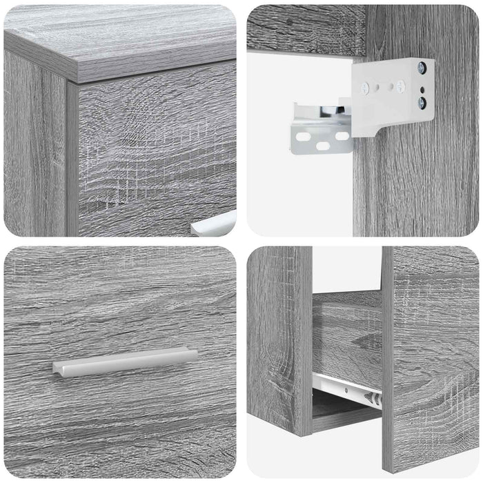 Set de mobilier pentru baie 3 buc. Sonoma gri WALTI