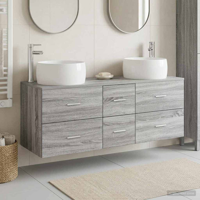 Set de mobilier pentru baie 3 buc. Sonoma gri WALTI