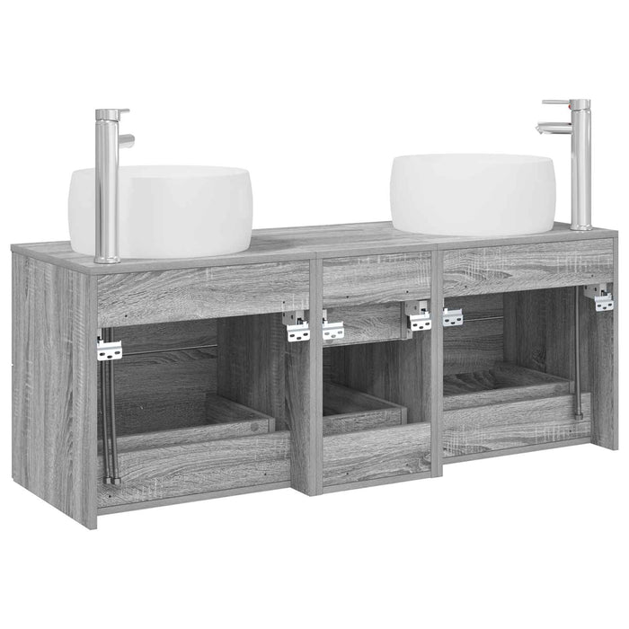 Set de mobilier pentru baie 3 buc. Sonoma gri WALTI