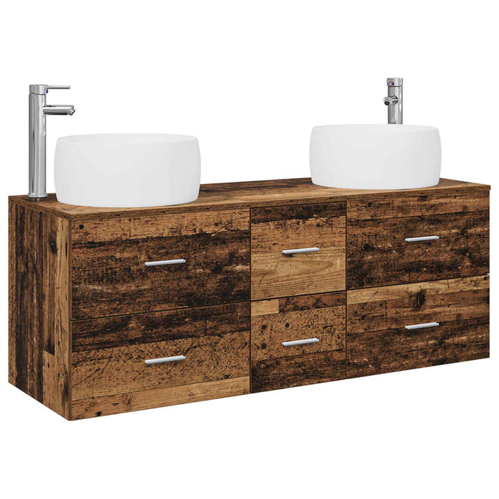 Set de mobilier pentru baie 3 buc. Lemn vechi WALTI
