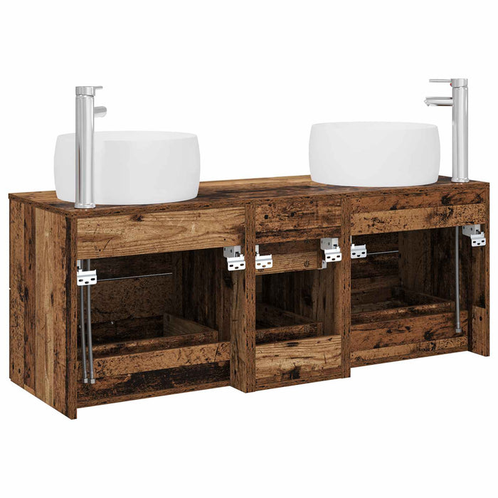 Set de mobilier pentru baie 3 buc. Lemn vechi WALTI