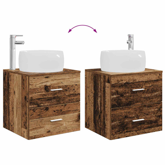 Set de mobilier pentru baie 3 buc. Lemn vechi WALTI