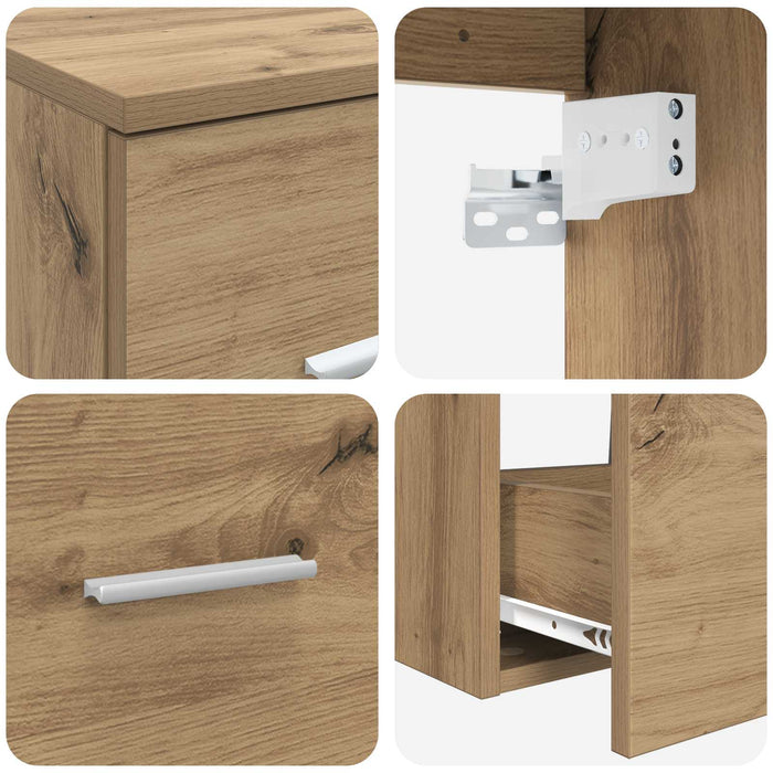 Set de mobilier pentru baie 3 buc. Stejar Artizanal WALTI