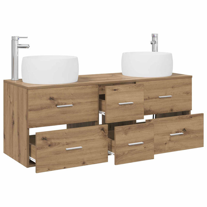 Set de mobilier pentru baie 3 buc. Stejar Artizanal WALTI
