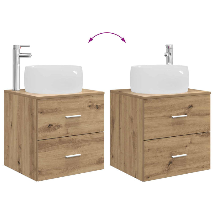 Set de mobilier pentru baie 3 buc. Stejar Artizanal WALTI