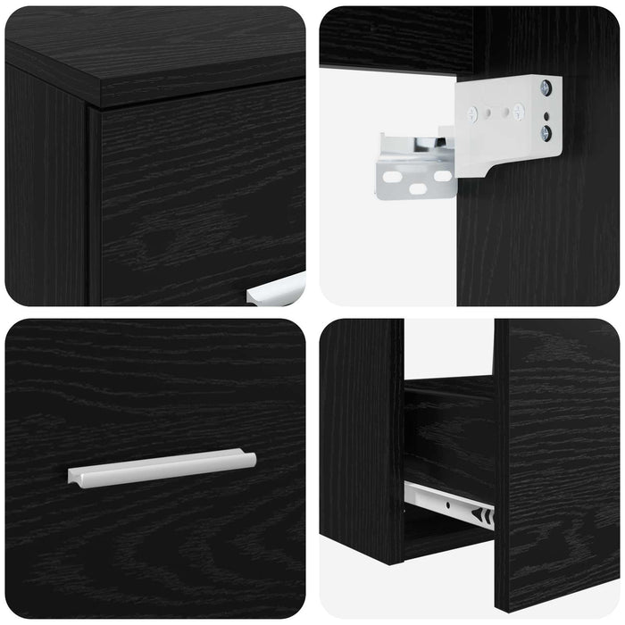 Set de mobilier pentru baie 3 buc. Negru 49,5 x 44,5 x 65,5 cm WALTI