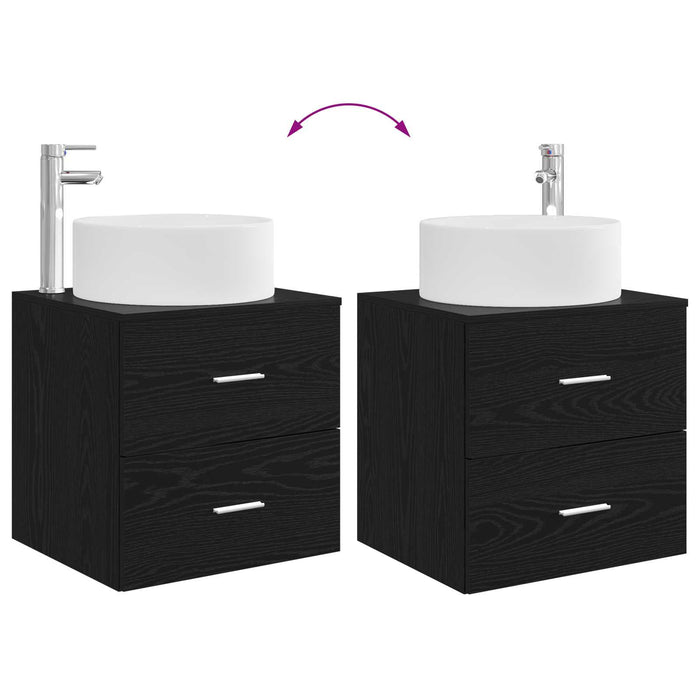 Set de mobilier pentru baie 3 buc. Negru 49,5 x 44,5 x 65,5 cm WALTI