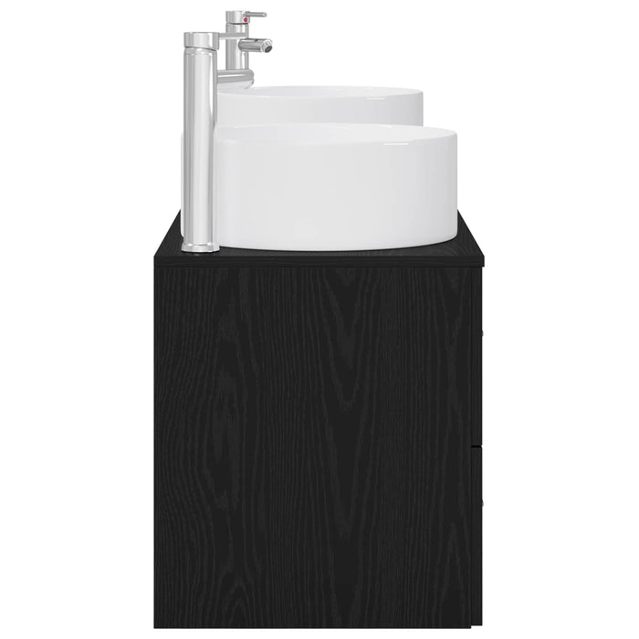 Set de mobilier pentru baie 3 buc. Negru 49,5 x 44,5 x 65,5 cm WALTI