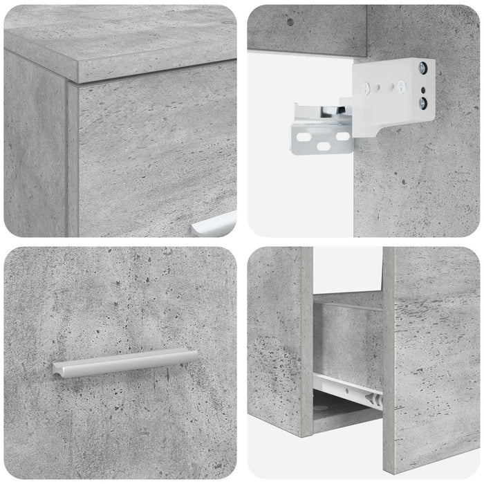 Set de mobilier pentru baie 3 buc. Gri Beton WALTI