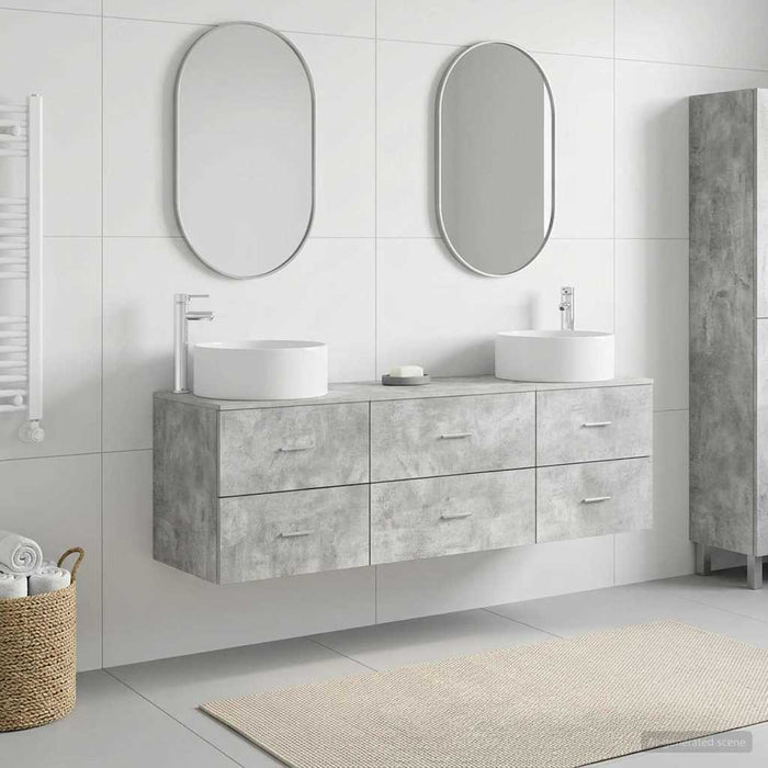 Set de mobilier pentru baie 3 buc. Gri Beton WALTI