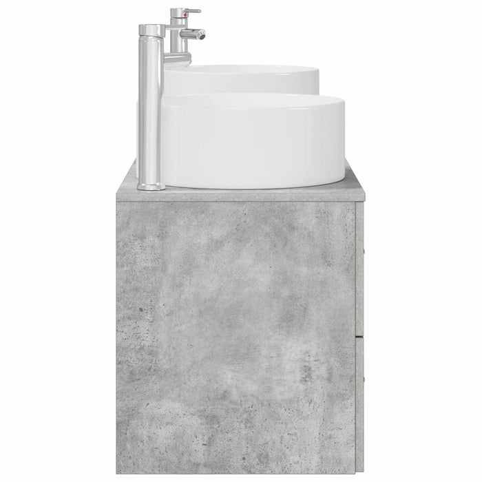 Set de mobilier pentru baie 3 buc. Gri Beton WALTI