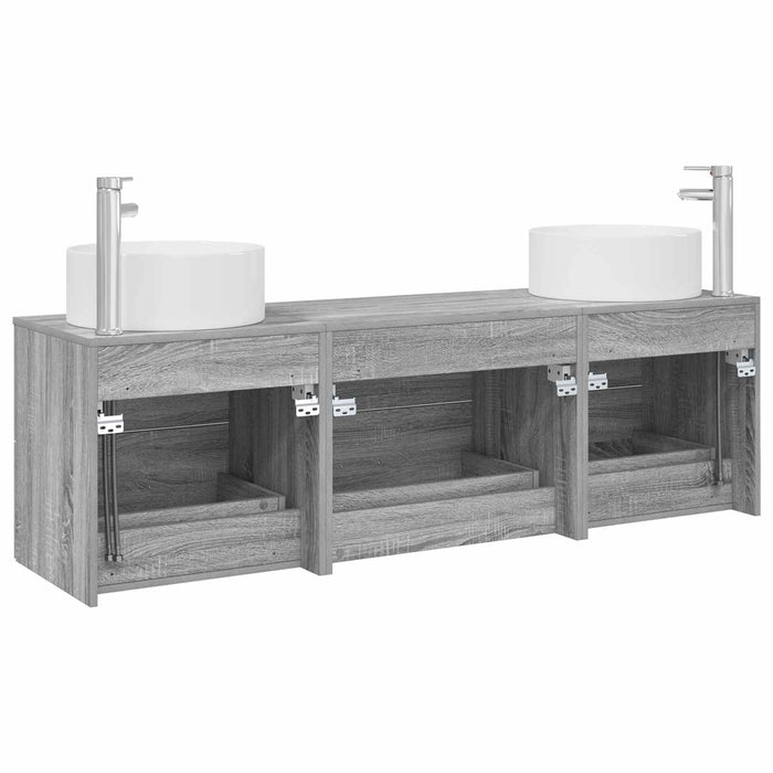 Set de mobilier pentru baie 3 buc. Sonoma gri WALTI