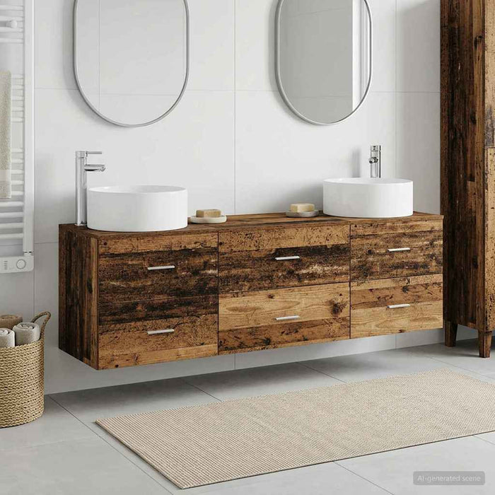 Set de mobilier pentru baie 3 buc. Lemn vechi WALTI