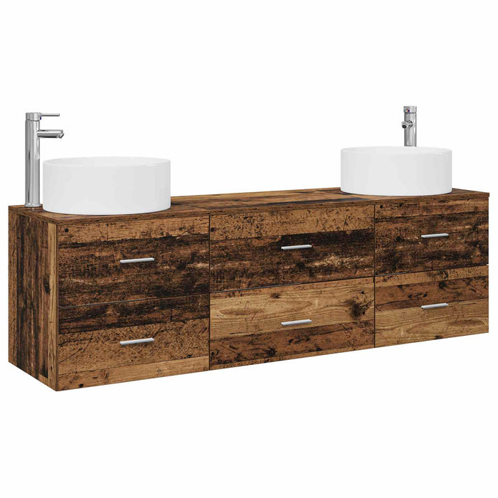 Set de mobilier pentru baie 3 buc. Lemn vechi WALTI
