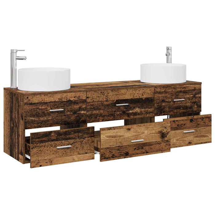 Set de mobilier pentru baie 3 buc. Lemn vechi WALTI