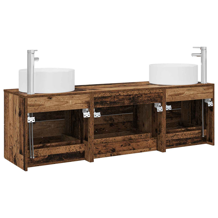 Set de mobilier pentru baie 3 buc. Lemn vechi WALTI