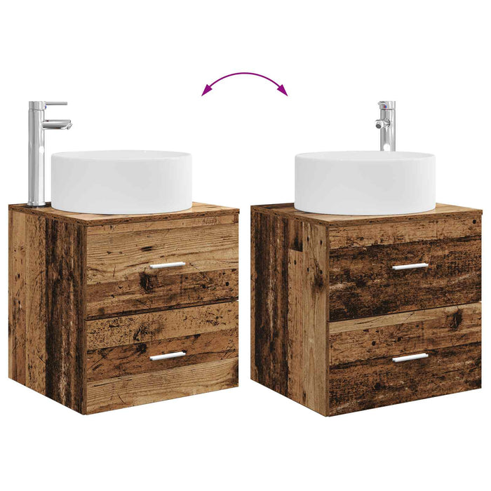 Set de mobilier pentru baie 3 buc. Lemn vechi WALTI