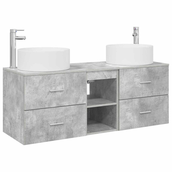 Set de mobilier pentru baie 3 buc. Gri Beton WALTI
