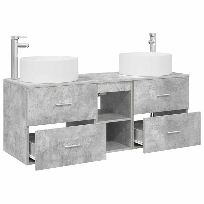 Set de mobilier pentru baie 3 buc. Gri Beton WALTI