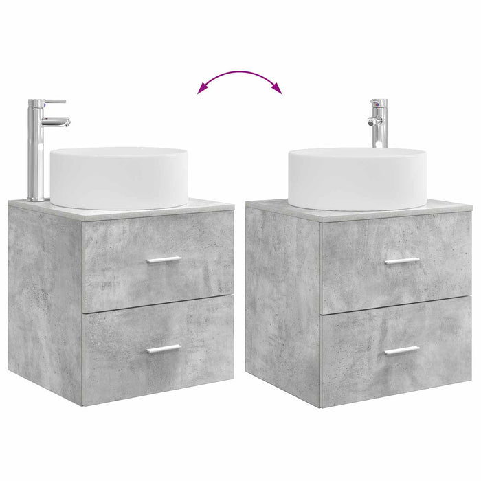 Set de mobilier pentru baie 3 buc. Gri Beton WALTI