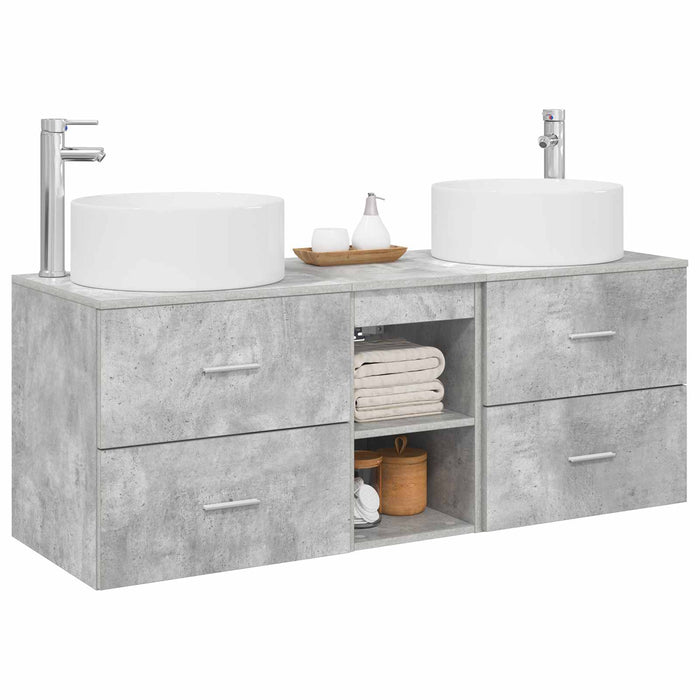 Set de mobilier pentru baie 3 buc. Gri Beton WALTI