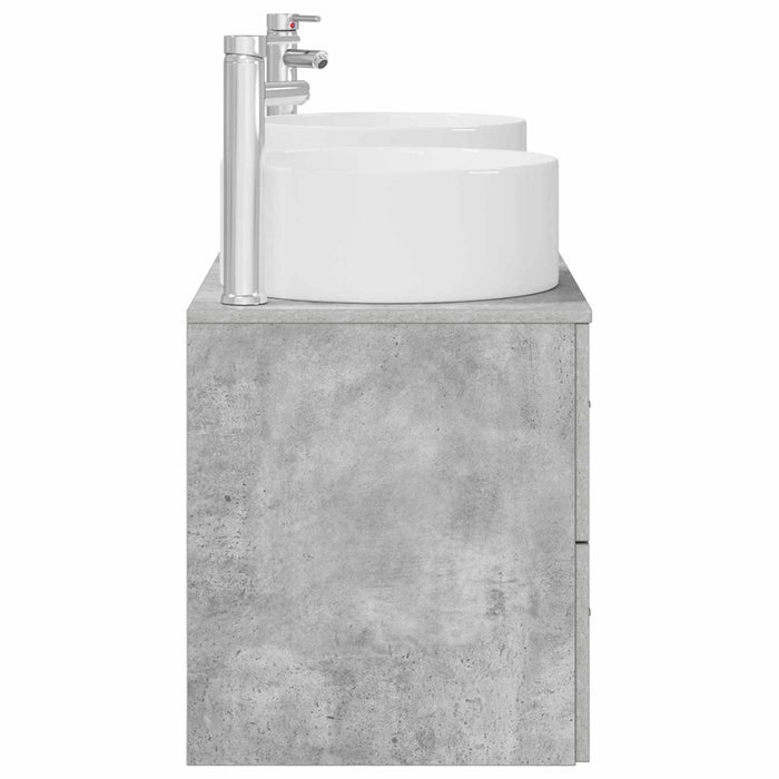 Set de mobilier pentru baie 3 buc. Gri Beton WALTI